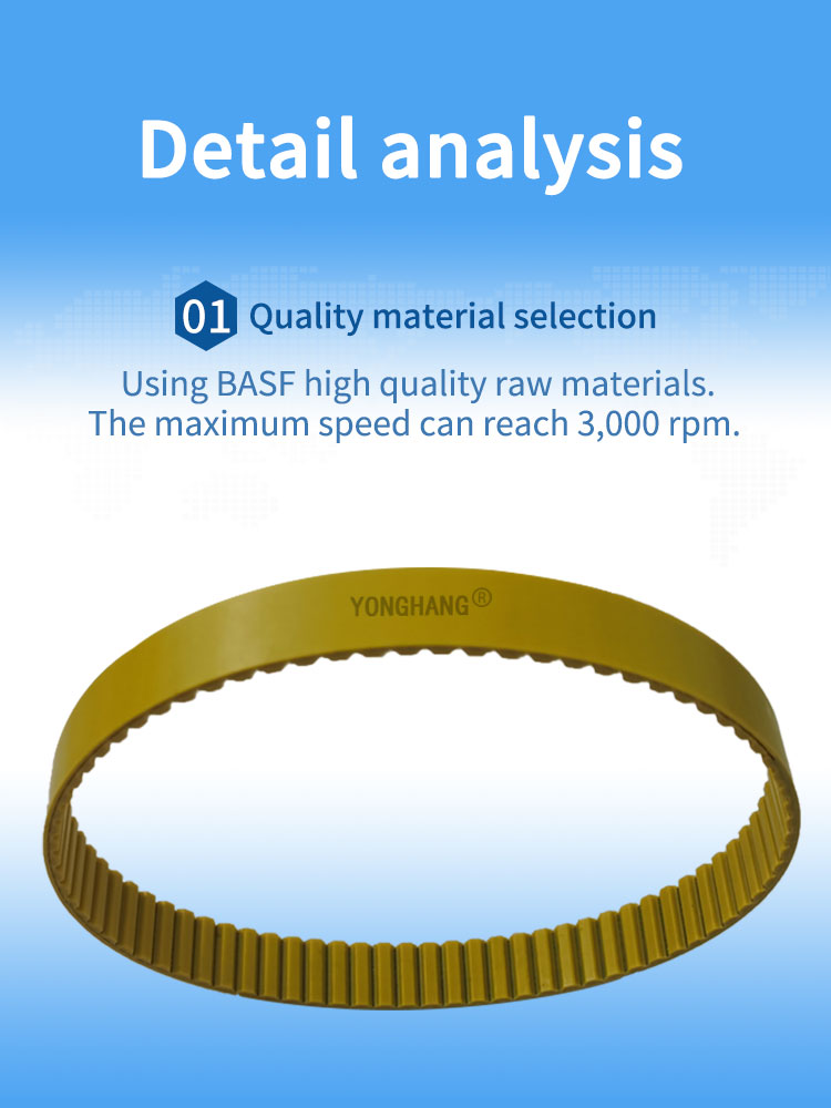 Correia dentada de transmissão de velocidade em poliuretano branco transparente, resistente ao desgaste e sem emendas, para CPU. 10