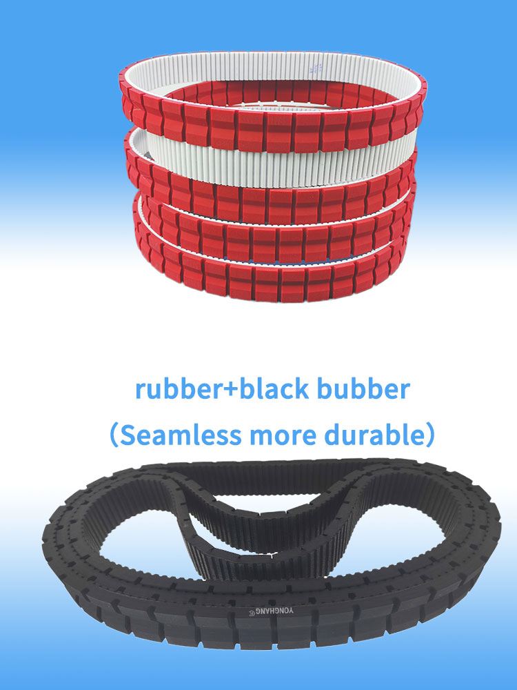 AT5 PU timing belts with red black coated grooving for Optical fiber cable blowing machine 14