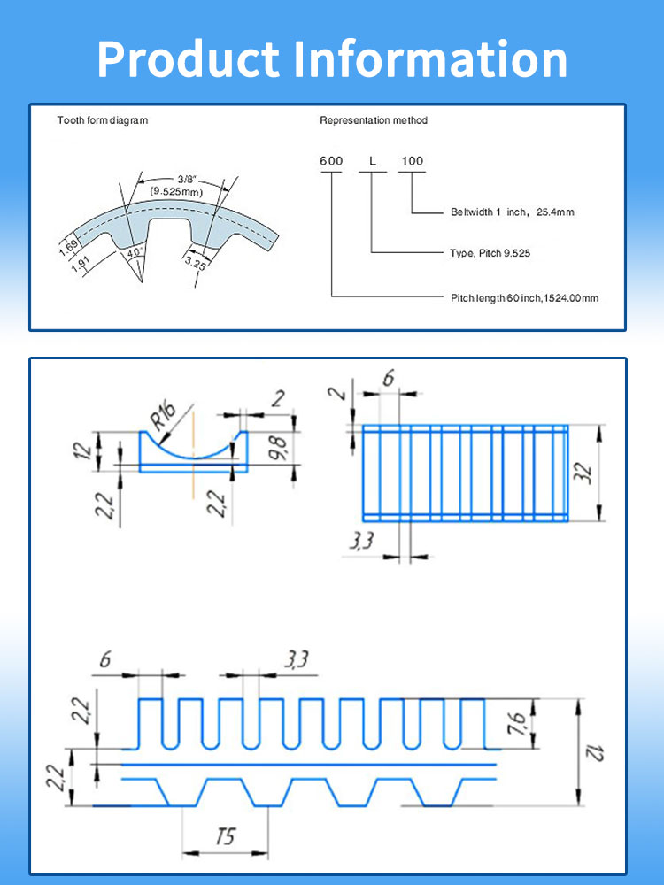 T5-1150/1190/1640/1645/1750/1755/2000/4000 hot dog/Sausage machine belt slotted 10