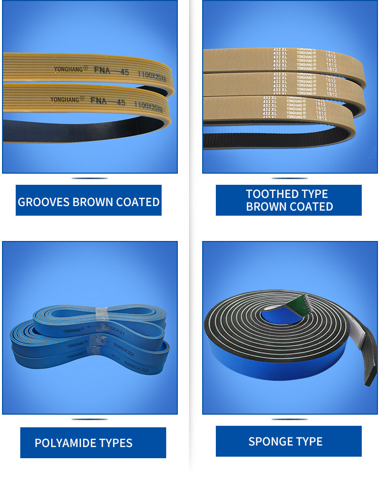Yonghangbelt wear-resisting rubber coating flat belt folder feeder belts for folding cartons 18