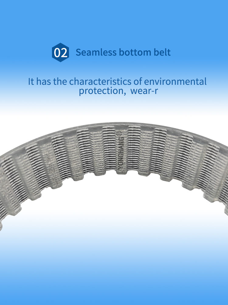 Customized T9-279food grade pu transparent sausages timing belts 9