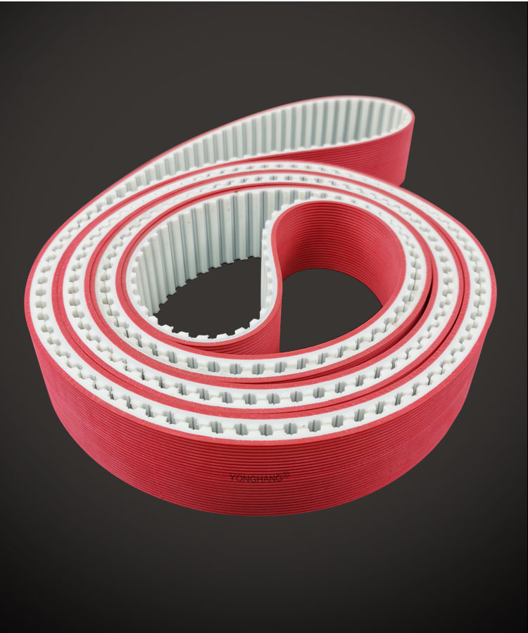 Yonghangbelt Surface red rubber coating pj solt transmission pu timing toothed belts 13