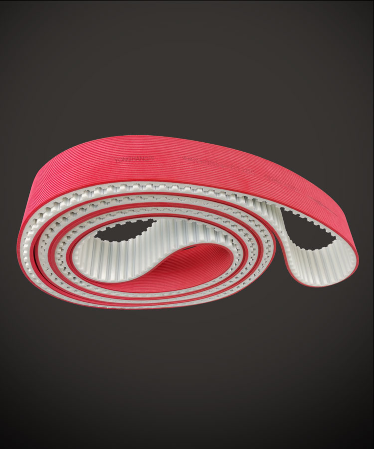 Yonghangbelt Surface red rubber coating pj solt transmission pu timing toothed belts 14