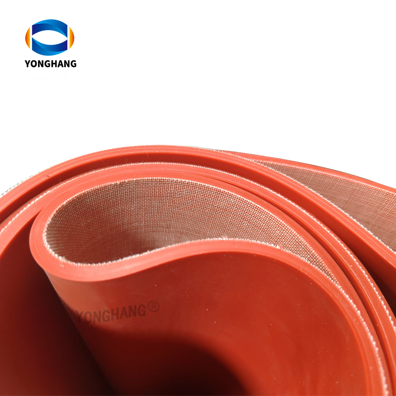 Customised high temperature resistant red silicone conveyor flat belts 9