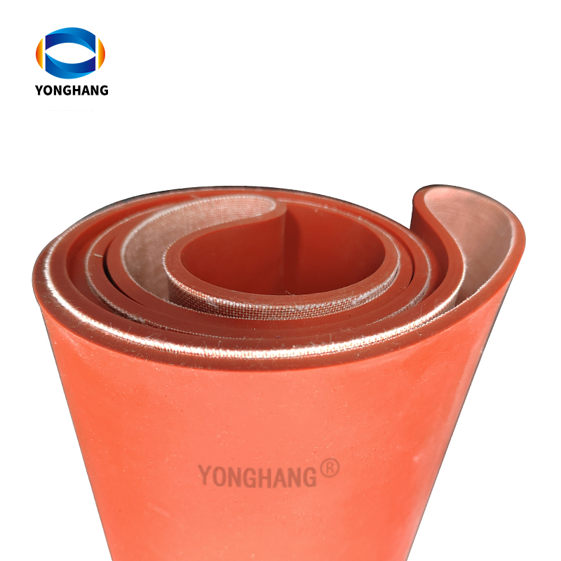 Customised high temperature resistant red silicone conveyor flat belts 8