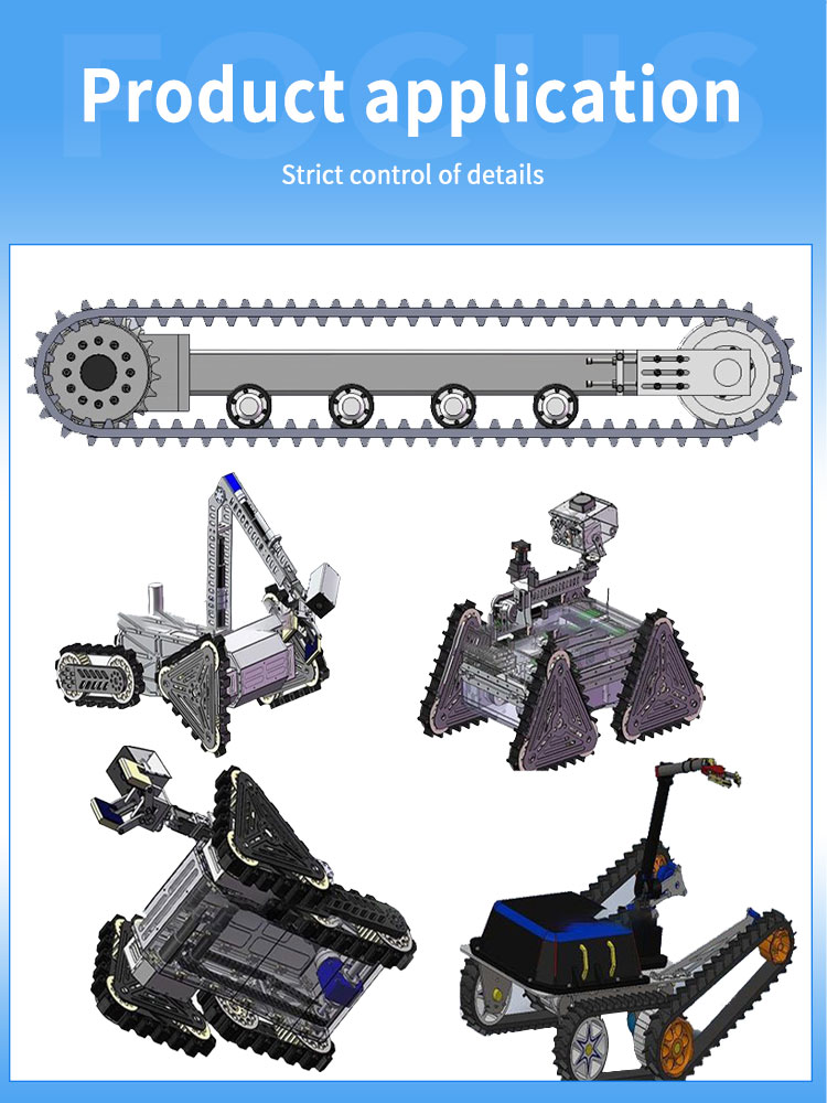 electric climbing robot rubber track belts Application Demonstration