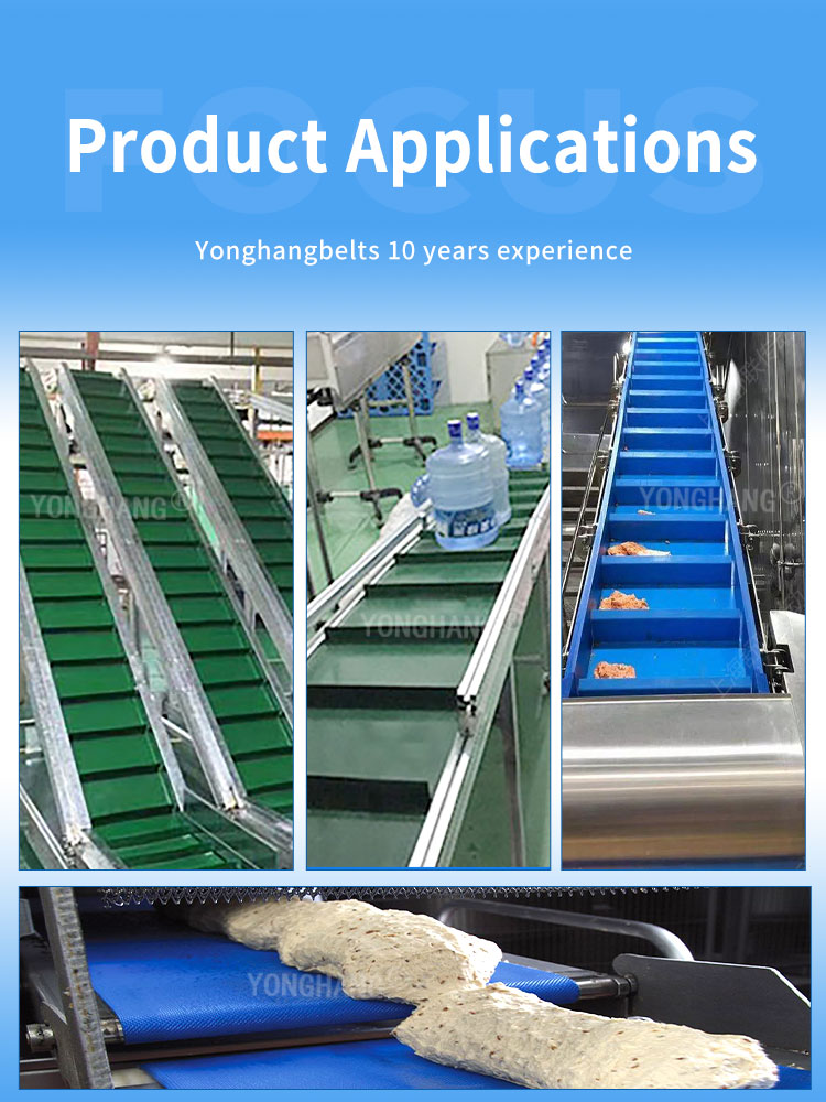 Dark green/white/red/black/PVC/pu conveyor belt and processing skirt baffle block 20