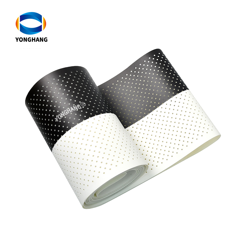 Half Black And Half White PVC Perforated Conveyor Belt With Holse For Automatic Rigid Box Maker Machine 8