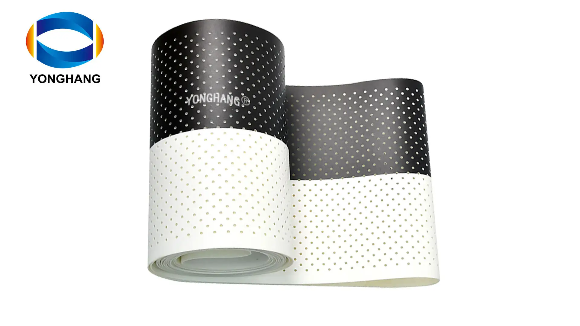 Half Black And Half White PVC Perforated Conveyor Belt With Holse For Automatic Rigid Box Maker Machine 1