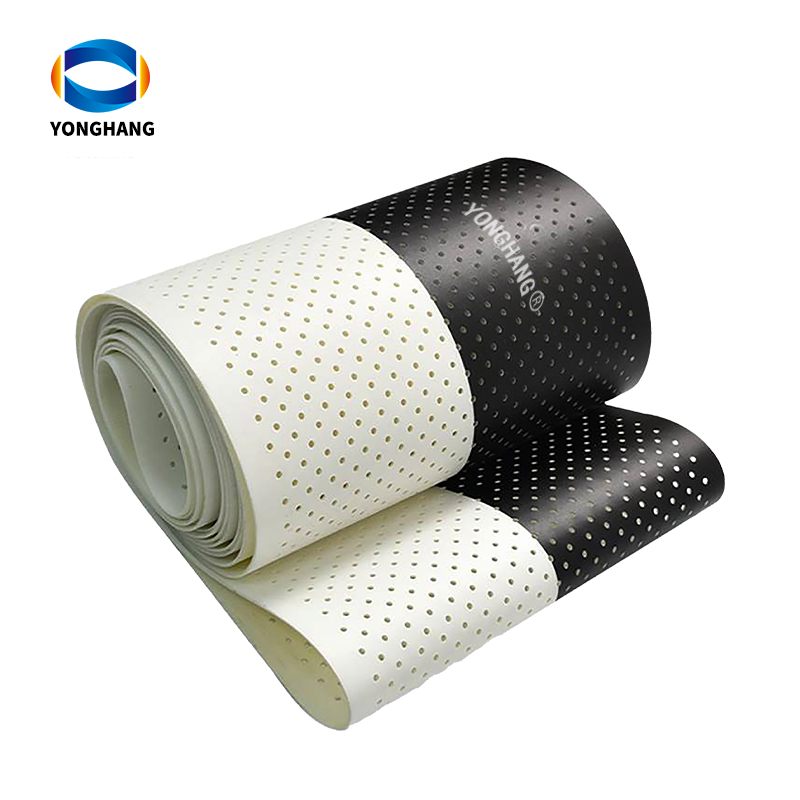 Half Black And Half White PVC Perforated Conveyor Belt With Holse For Automatic Rigid Box Maker Machine 6