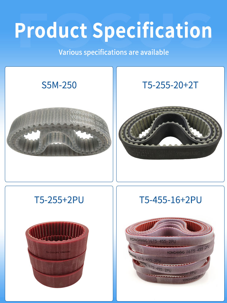 yonghangbelt wear resisting industrial 5M-255 5M-340 5M-290 5M-295 T5-455  wire cutting stripping machine timing belts 10