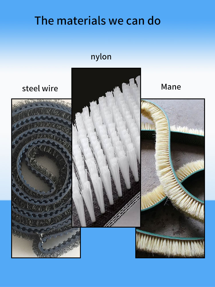 Escovas longas trançadas, proteção, desenrolar, correia da máquina, correia da máquina de escovação de arame 7