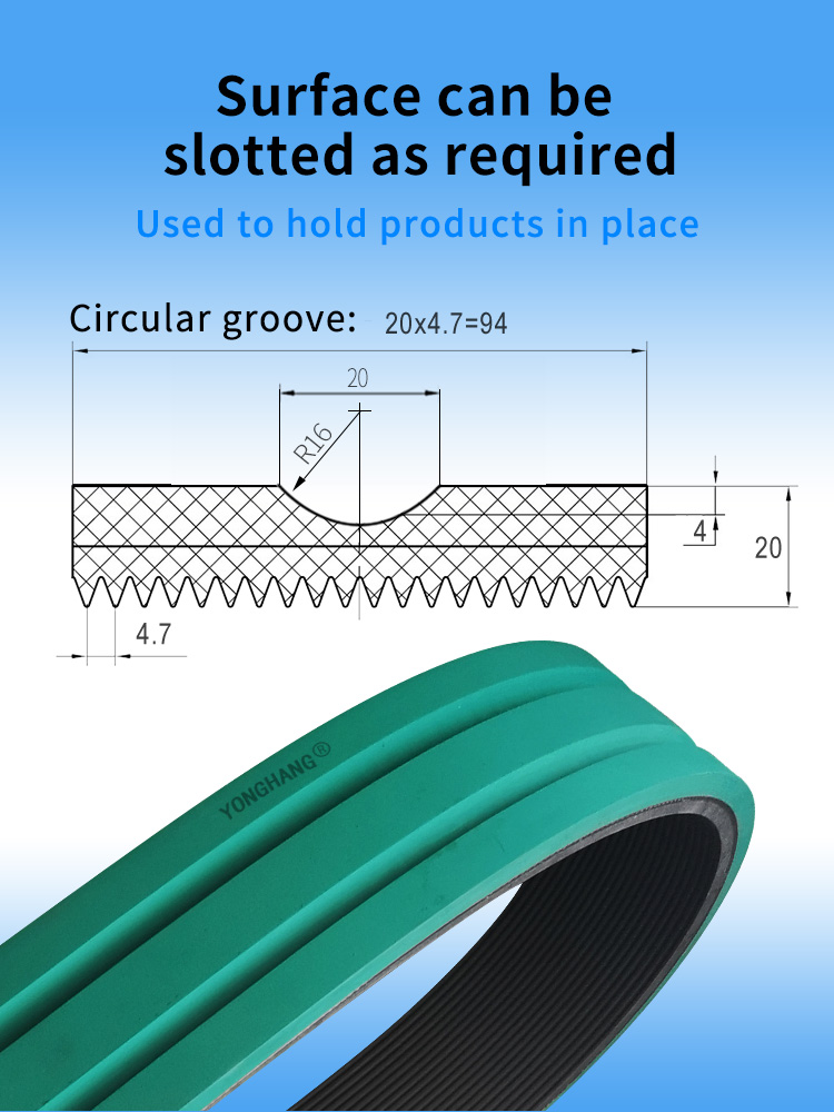 औद्योगिक केबल एक्सट्रूडर रबर सतह यू ग्रूविंग पुलर बेल्ट 9