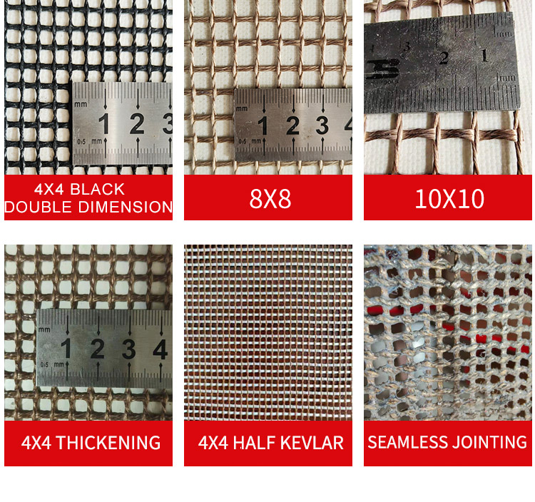 Heat transfer food grade ptfe teflon coated fiberglass mesh conveyer belt 9