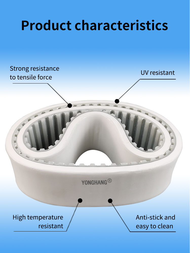 Yonghangbelt heat resistant 250°C seamless urethane timing belts with silicone coated 11