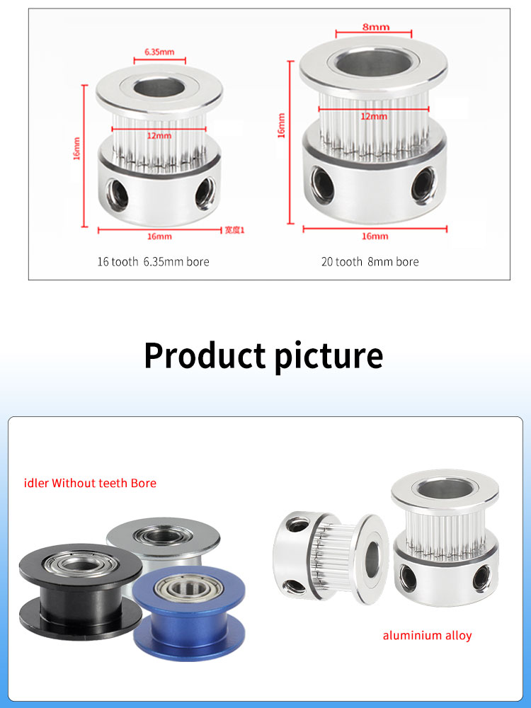 GT2/2GT idler pulley for 3d printer gt2 timing pulley 6mm 8mm 11