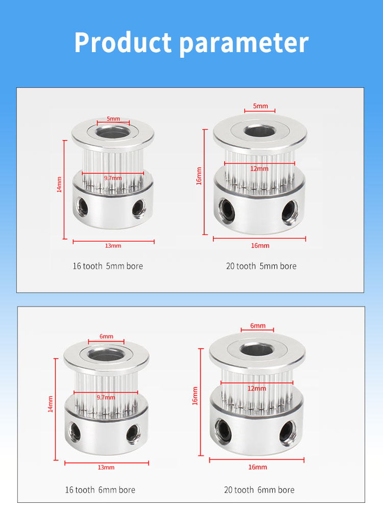 GT2/2GT idler pulley for 3d printer gt2 timing pulley 6mm 8mm 10