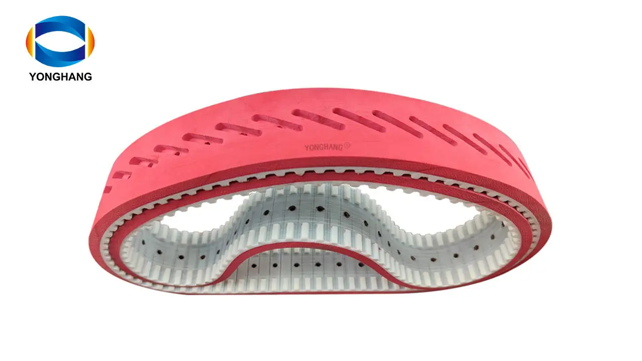 Polyurethane closed loop vacuum Pull down belts with linatex For Vertical Form Fill Sea 1