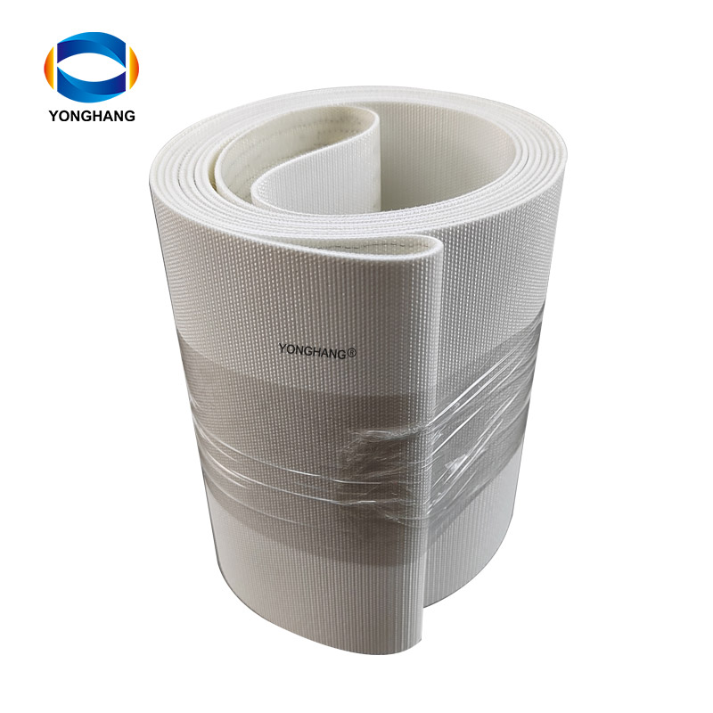 Correias transportadoras de fibra dupla face, brancas, leves e resistentes ao desgaste. 9