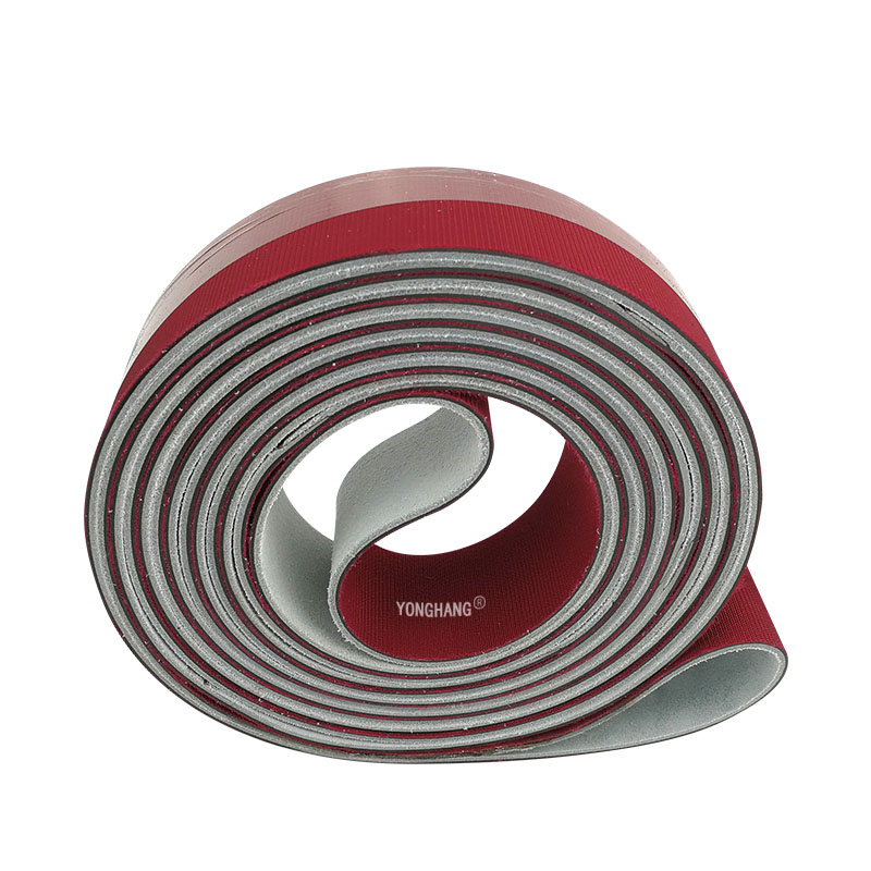Red + Grey Leather-Fabric (LF) conveyer belt