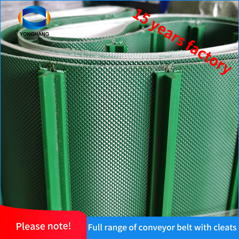 PU/PVC conveyor belt with cleats /with skirt/ PVC belt with baffle Climbing 9