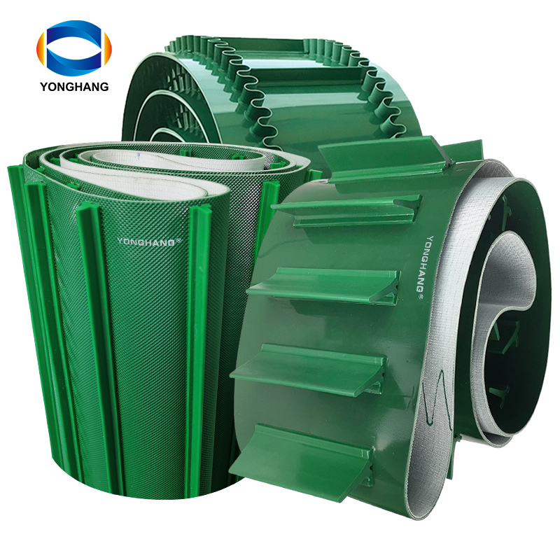 PU/PVC conveyor belt with cleats /with skirt/ PVC belt with baffle Climbing 7