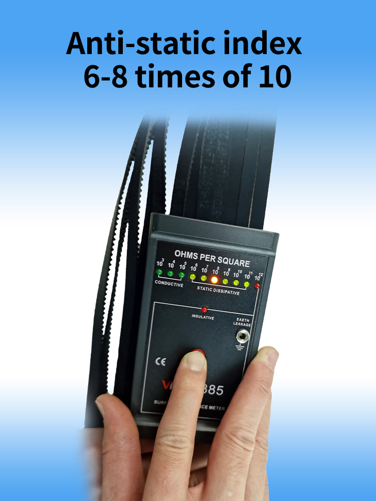 Electricity conduction is 10 to 6 power Anti-static rubber transmission timing tooth belts 9