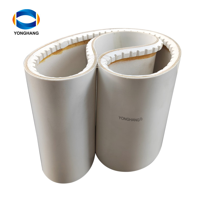 truly endless white pvc conveyor belt with tooth guide bar 10