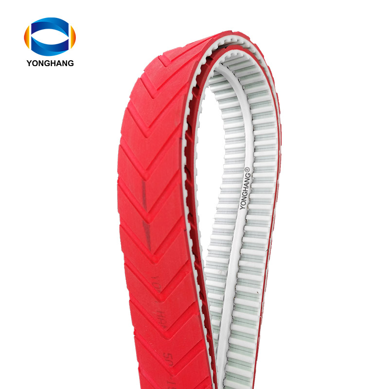 polyurethane toothed belts with red coating grooving 12