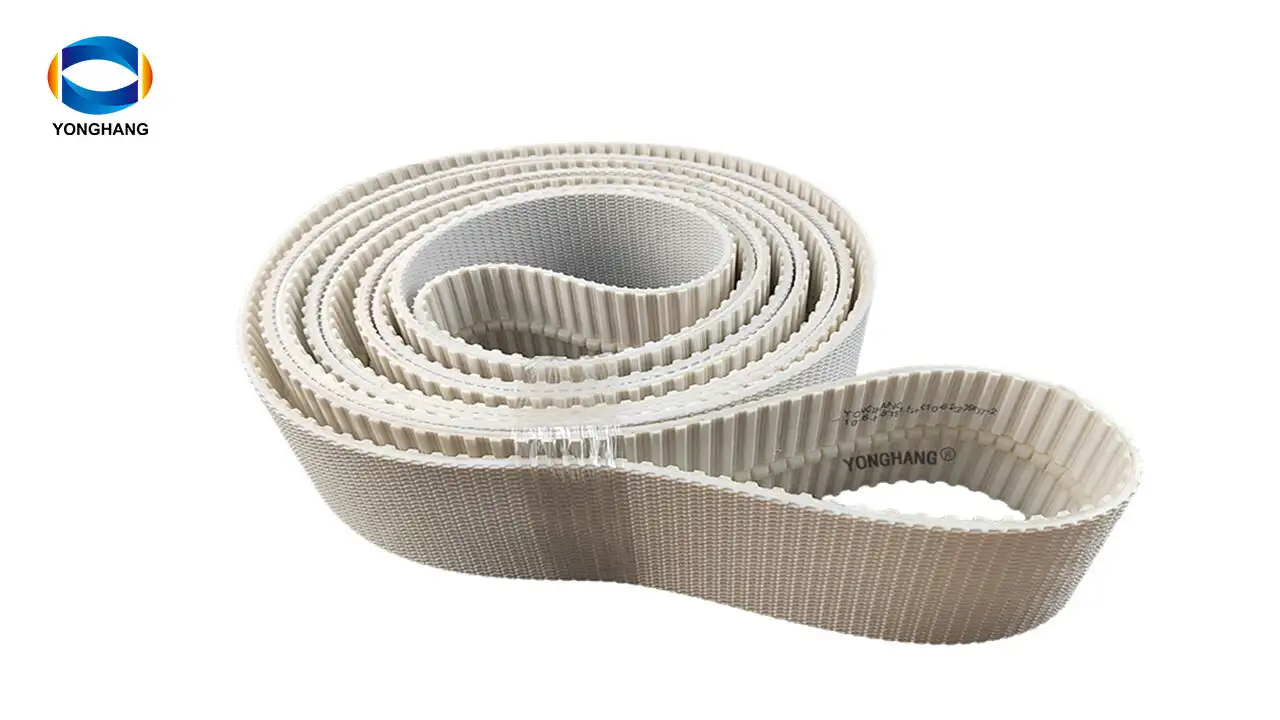 Yonghangbelt pu timing belts with antiskid rough top coated 1