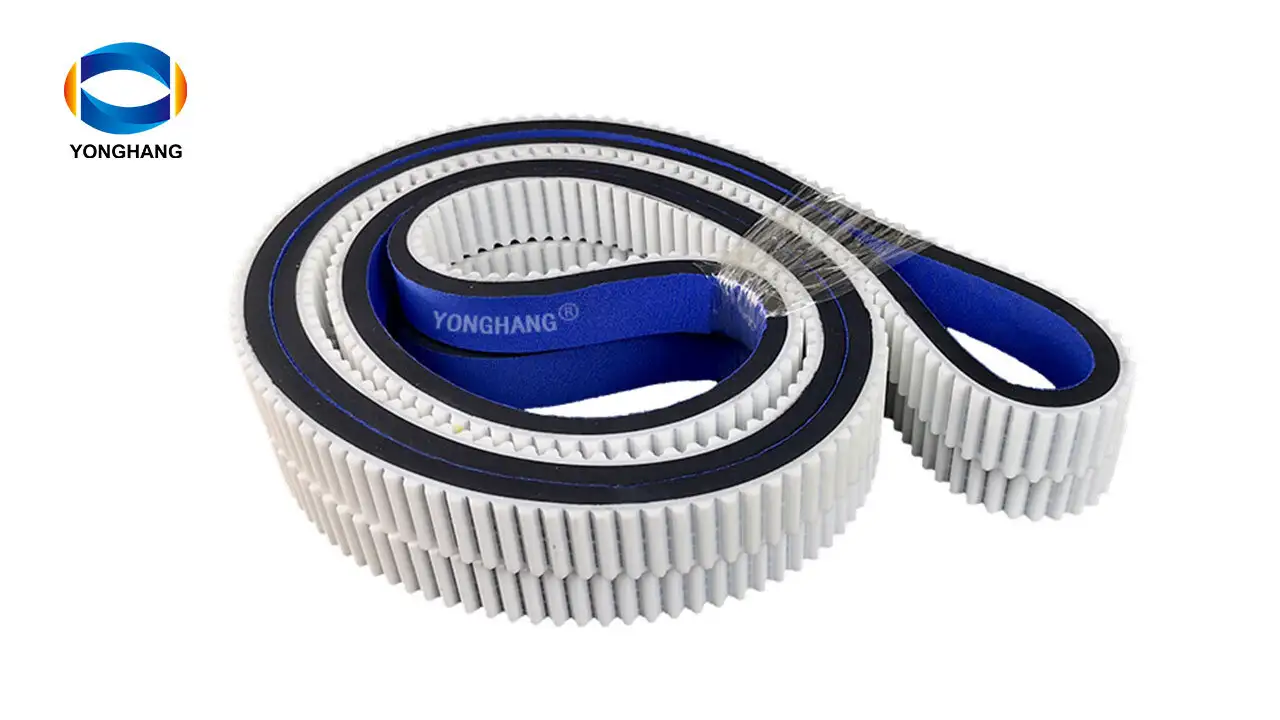 Industrial  Labeling Machine Blue fabric Sponge Coated PU Timing Belts 1