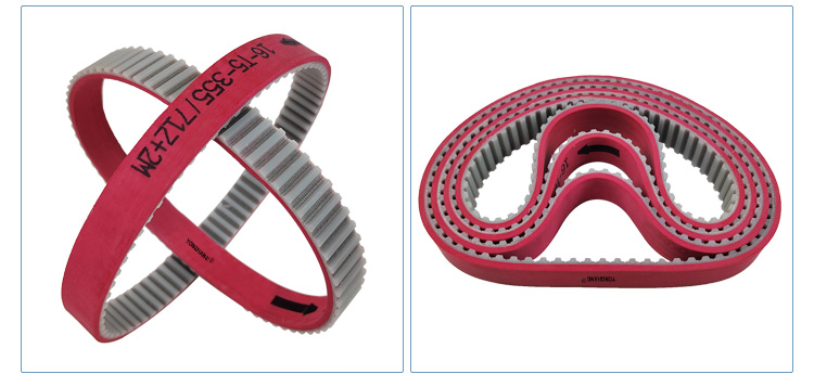 T5 industrial red rubber coating surface pu drive transmission teeth belt 14