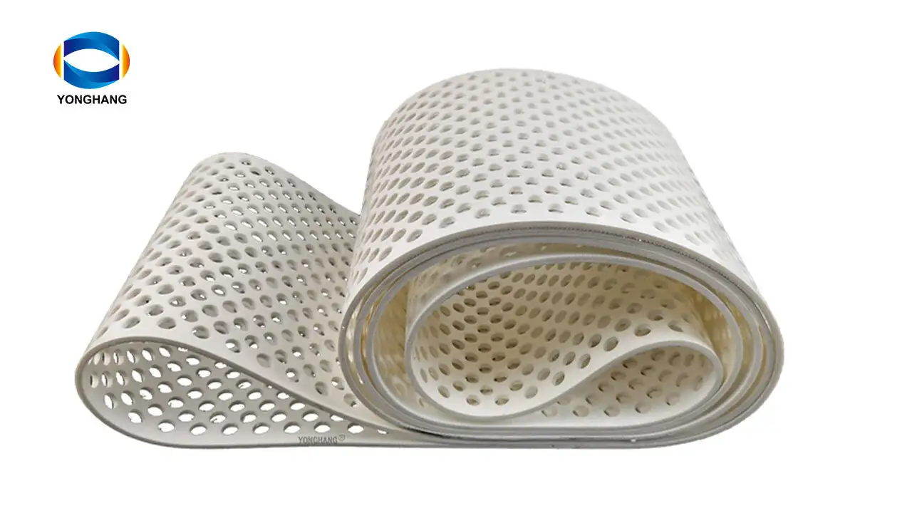 थोक में उच्च गुणवत्ता वाले पीवीसी छिद्रित पोर्टेबल अंडा संग्रहण कन्वेयर बेल्ट की अनुकूलित आपूर्ति। 1