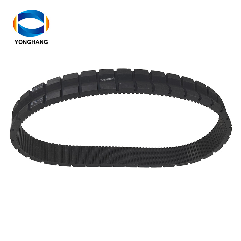 Special customized AT5 seamless endless black rubber transmission timing belt with grooving 6