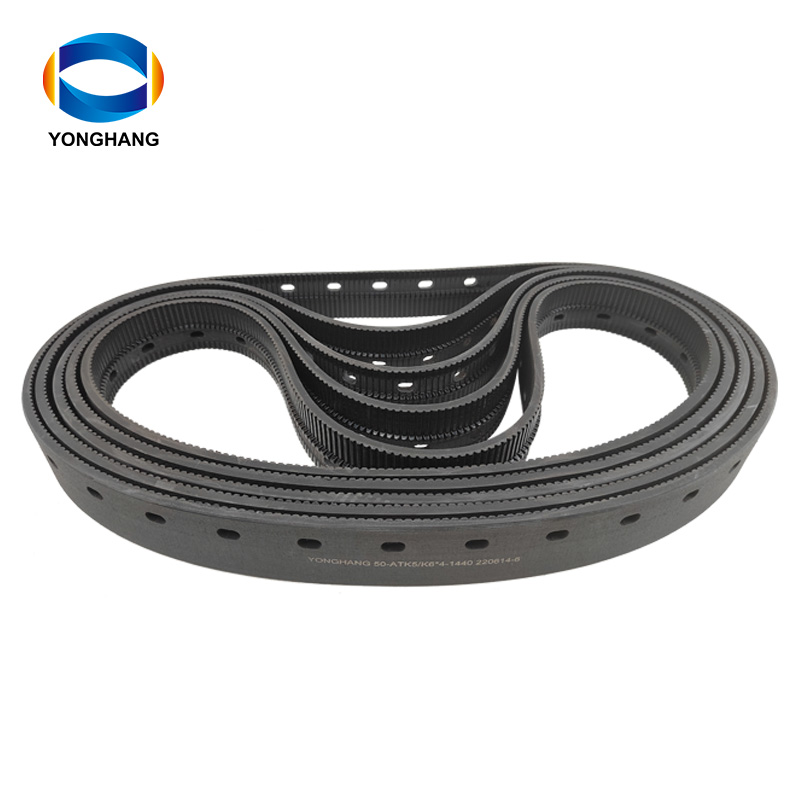 AT5K6 ATk5K6 Tracking profile Black truly endless pu timing belts with round hole