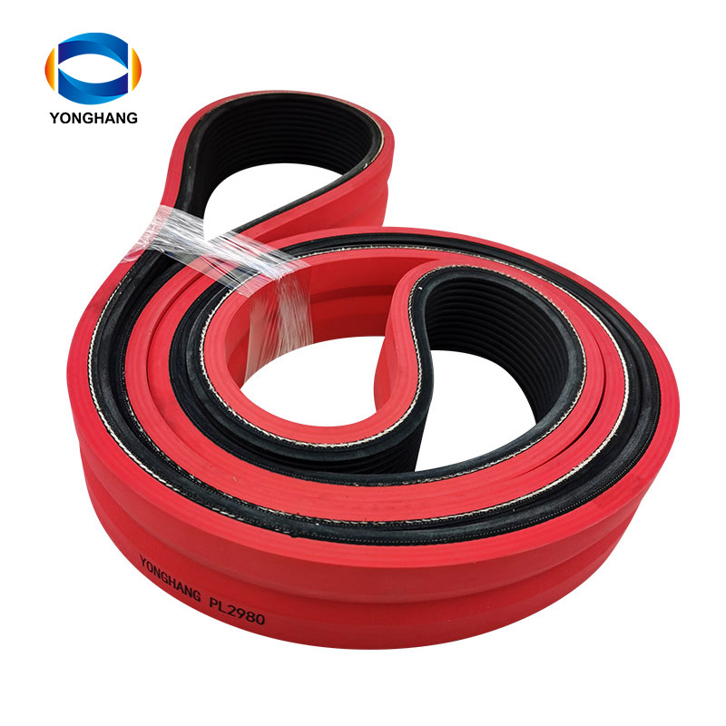 Yonghangbelt Rubber poly v belt surface coating grooving haul off belt for extruder machine 10