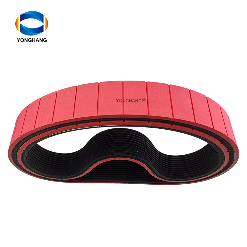 Yonghangbelt Rubber poly v belt surface coating grooving haul off belt for extruder machine 7