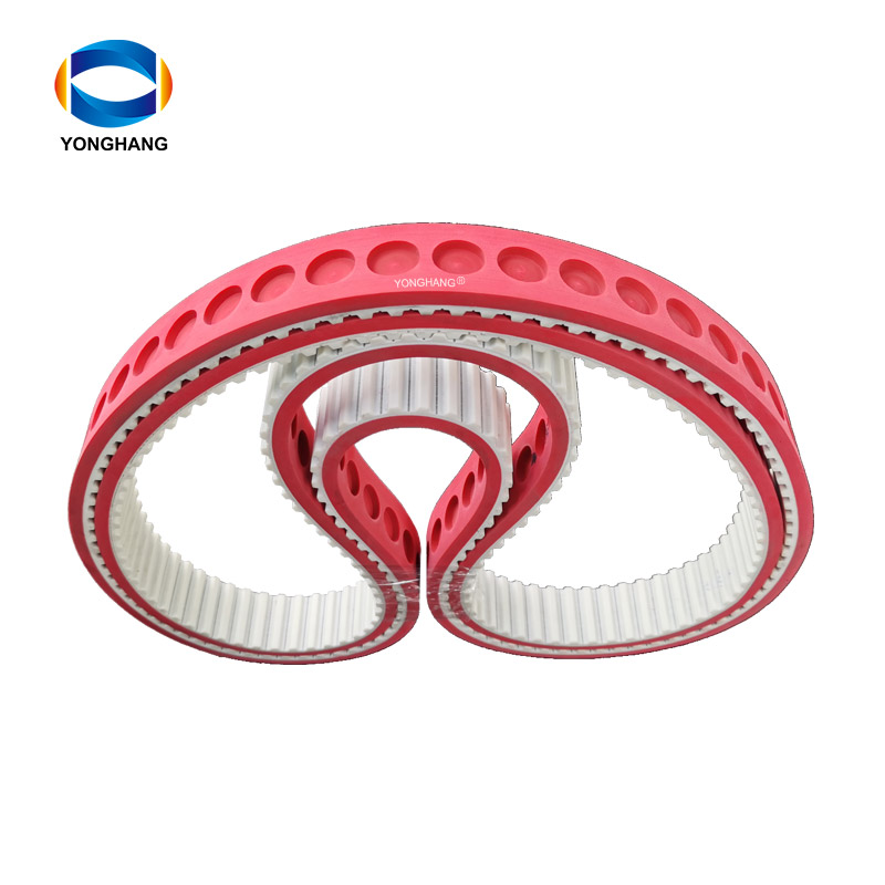 Yonghangbelt Polyurethane single teeth timing drive belt coating grinding round holes 9