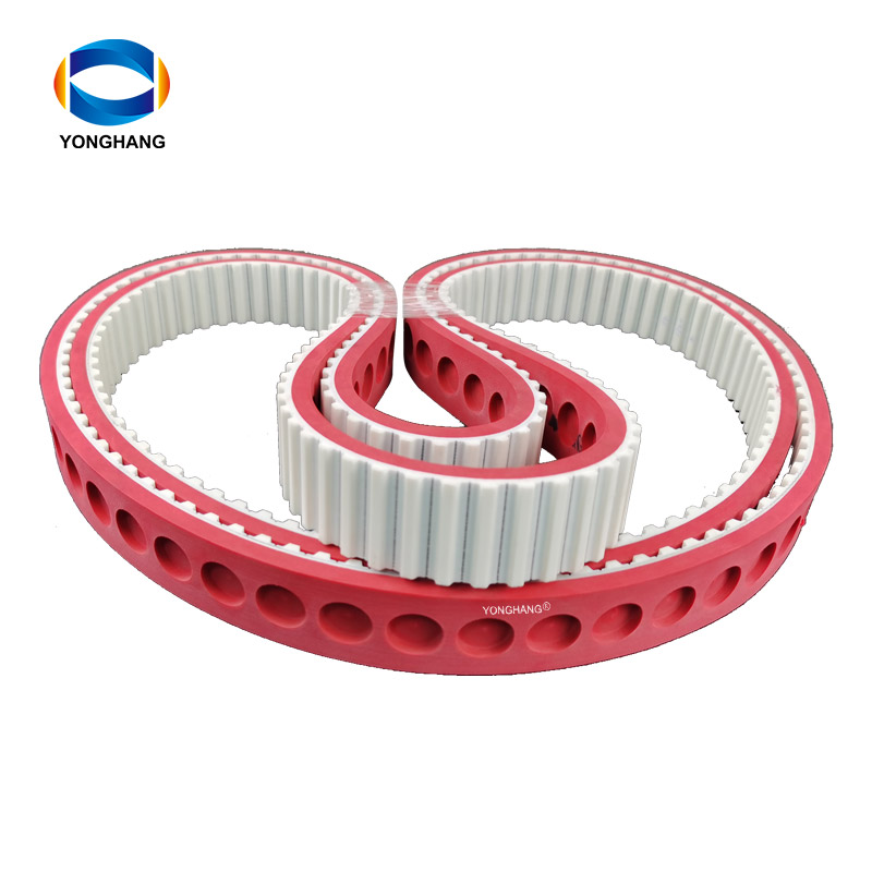 Yonghangbelt Polyurethane single teeth timing drive belt coating grinding round holes 7