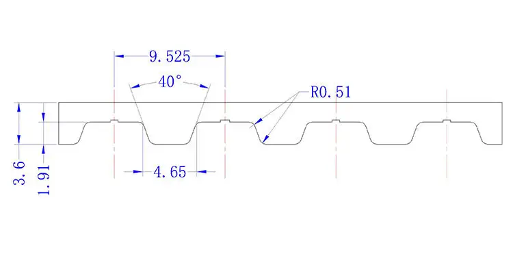 Imperial pitch L PU Timing Belt Data Sheets 1