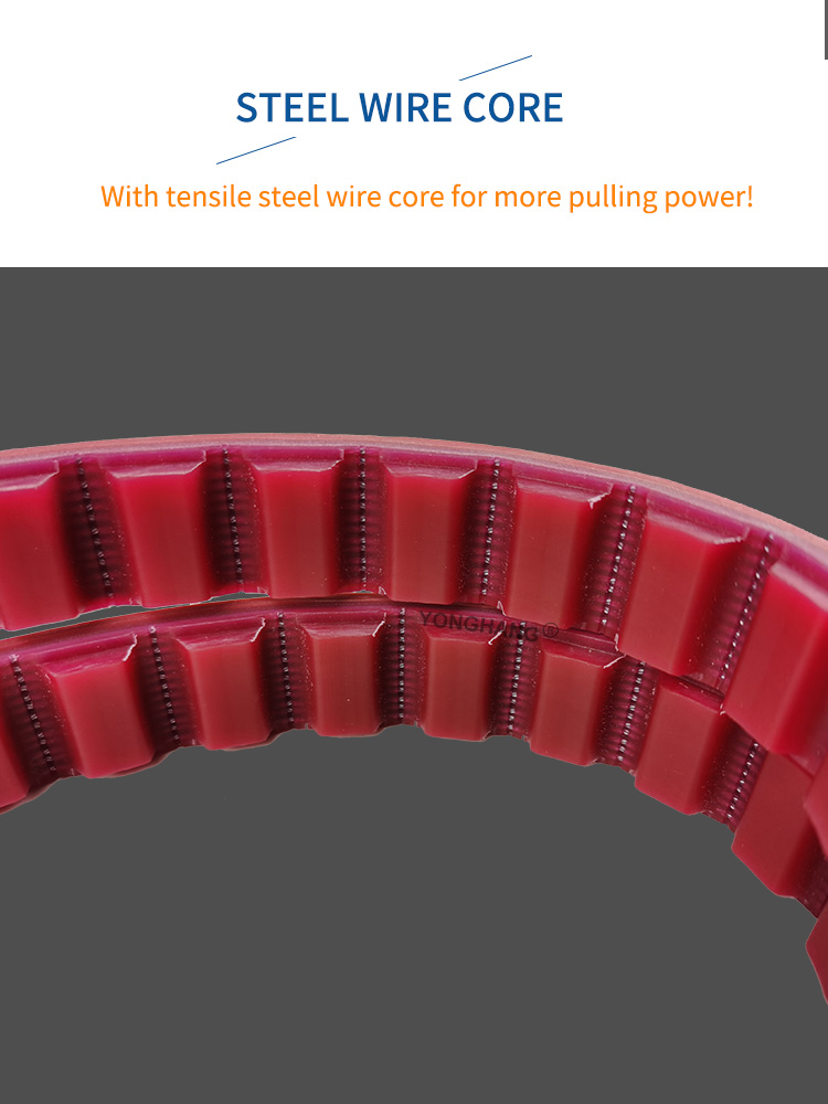 Industrial AT Profile drive seamless red Polyurethane (pu) Synchroflex timing belts 8