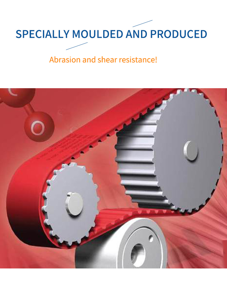 Industrial AT Profile drive seamless red Polyurethane (pu) Synchroflex timing belts 10