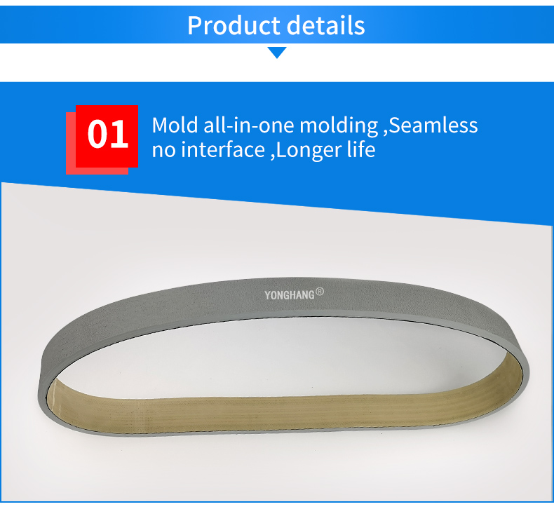 High temperature resistant rubber seamless feeder flat belt for screw capping machine 3