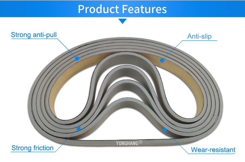 High temperature resistant rubber seamless feeder flat belt for screw capping machine 2