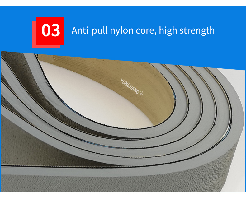 High temperature resistant rubber seamless feeder flat belt for screw capping machine 5