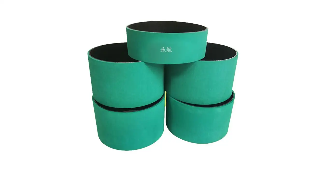 Yonghangbelt custom  page paging machine linatex  green rubber flat drive belts 1