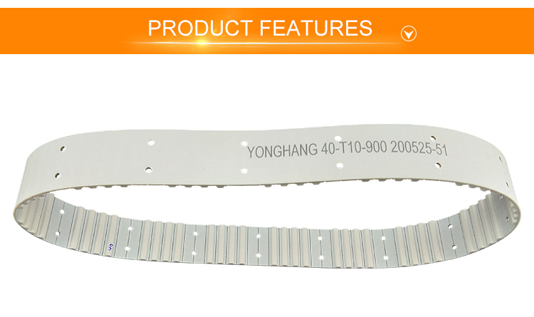 China manufacturers pu power transport T10 synchronous belt with holes 3