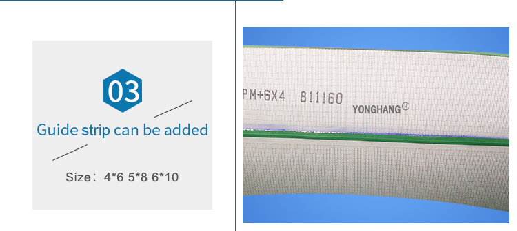 PVC Green Sponge Flat Belt with tracking guides 6