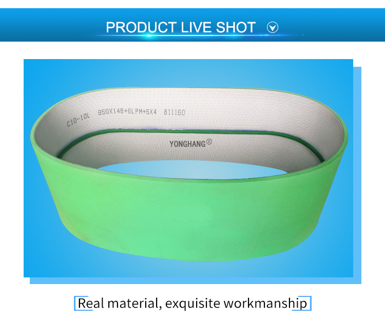 PVC Green Sponge Flat Belt with tracking guides 8