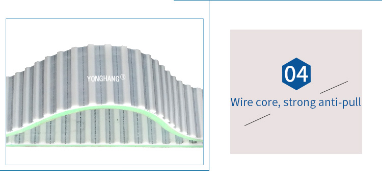 Polyurethane timing belt with sponge coating 8
